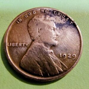 1929 Lincoln Wheat Penny 1-Cent In Good Circulated Condition. Item #5053